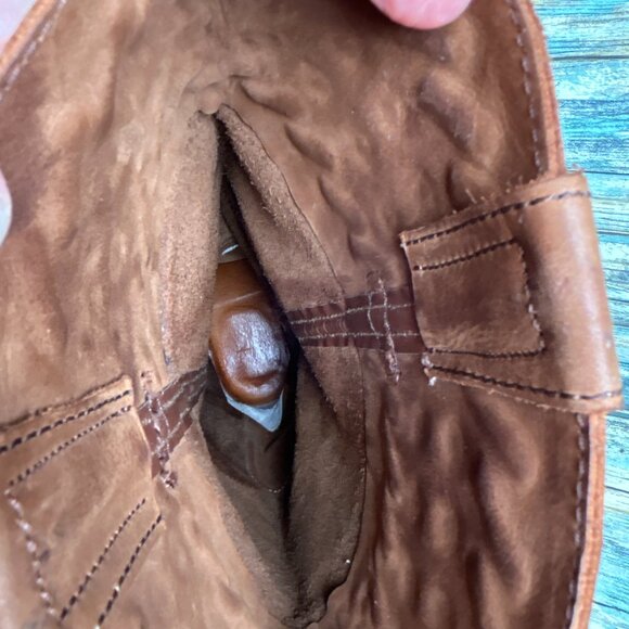 Sendra Knee High Boots Womens 8 Brown Leather Riding Moto Studded Biker Western - Picture 5 of 15